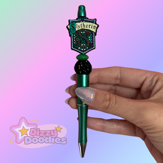 Green Snake Wizard House | Beaded Focal Pen