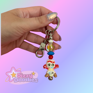 Forked | Beaded Charm Keychain